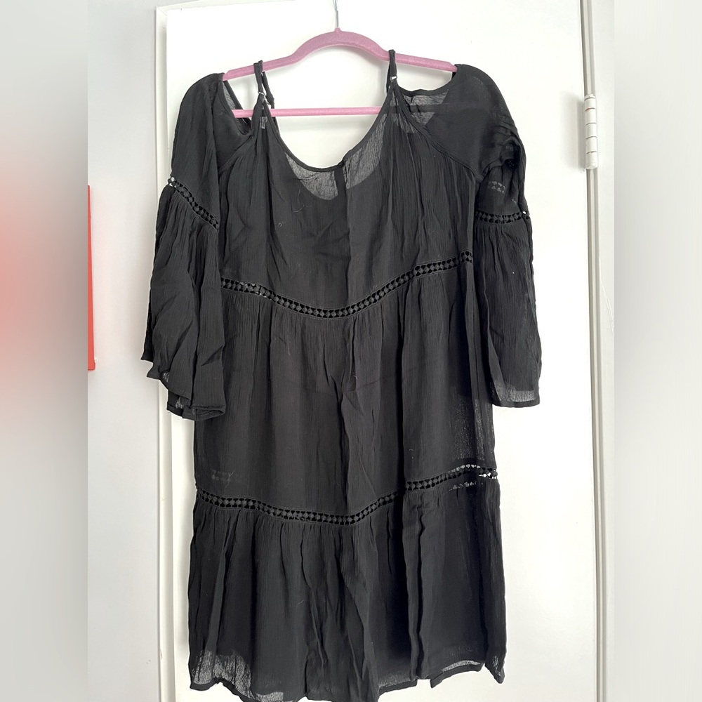 Black babydoll style mini dress